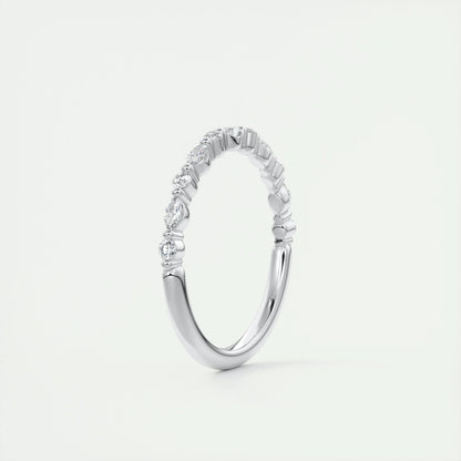 0.32 CT Marquise & Round Multi Stones CVD EF/VVS Diamond Wedding Band 4