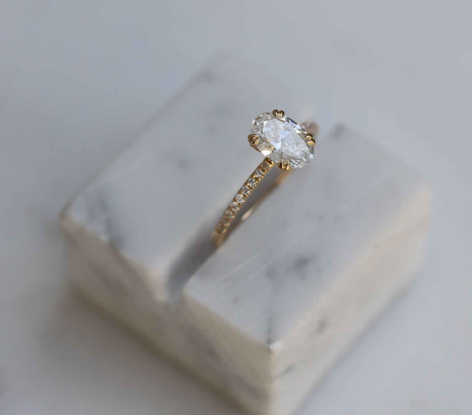 1.21 CT Oval Lab-Grown Diamond Pavé Delight Engagement Ring