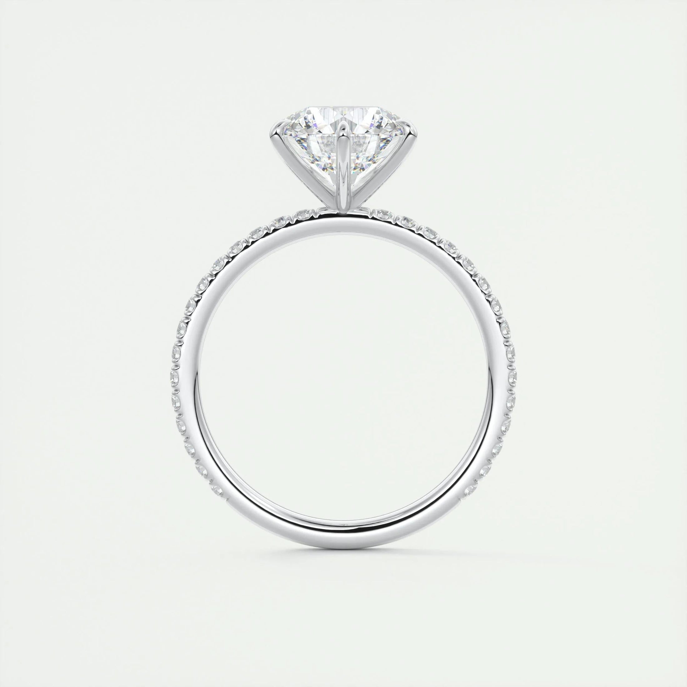 Eternal Radiance: 2.0 CT Round Lab Grown Diamond Pave Engagement Ring