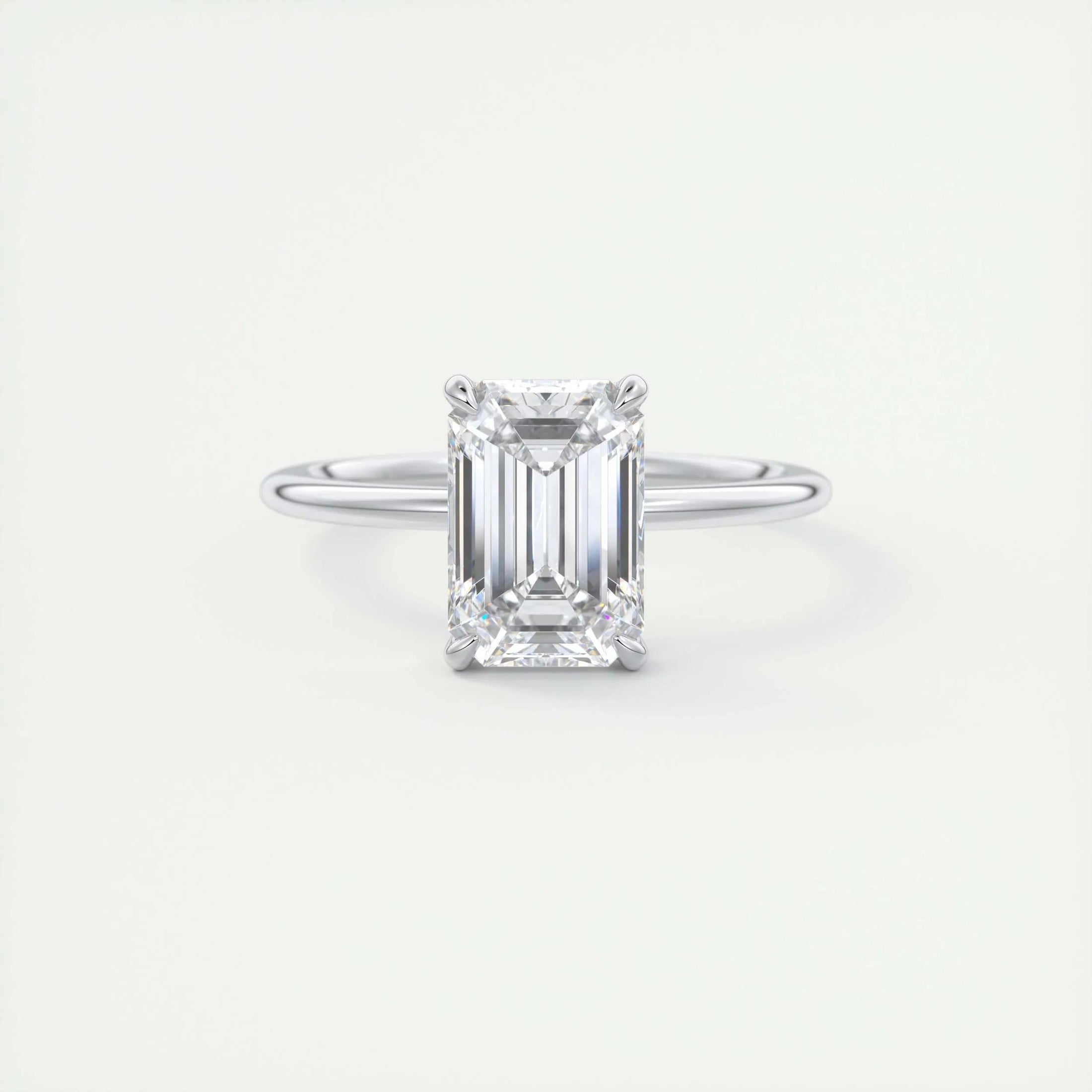 2.0 CT Emerald Cut Lab Grown Diamond Solitaire Engagement Ring 1