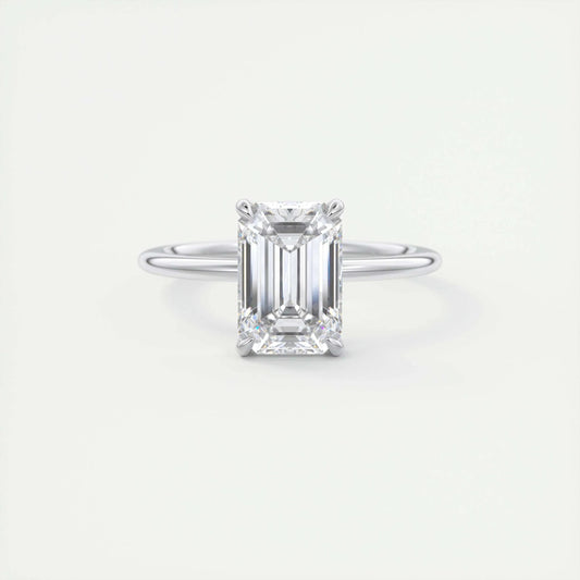 2.0 CT Emerald Cut Lab Grown Diamond Solitaire Engagement Ring