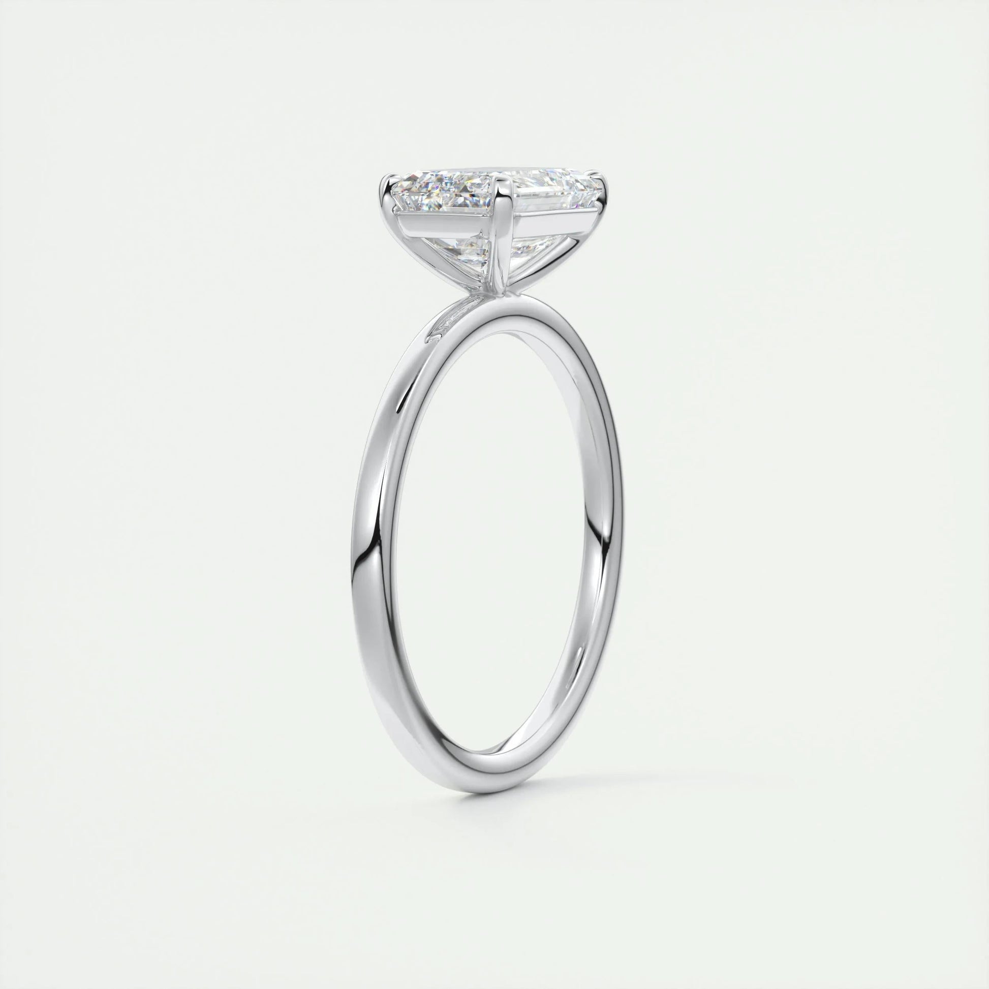 2.0 CT Emerald Lab Grown Diamond East West Solitaire Engagement Ring 7