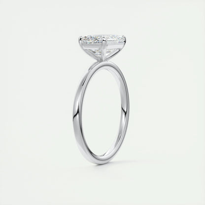 2.0 CT Emerald Lab Grown Diamond East West Solitaire Engagement Ring 7