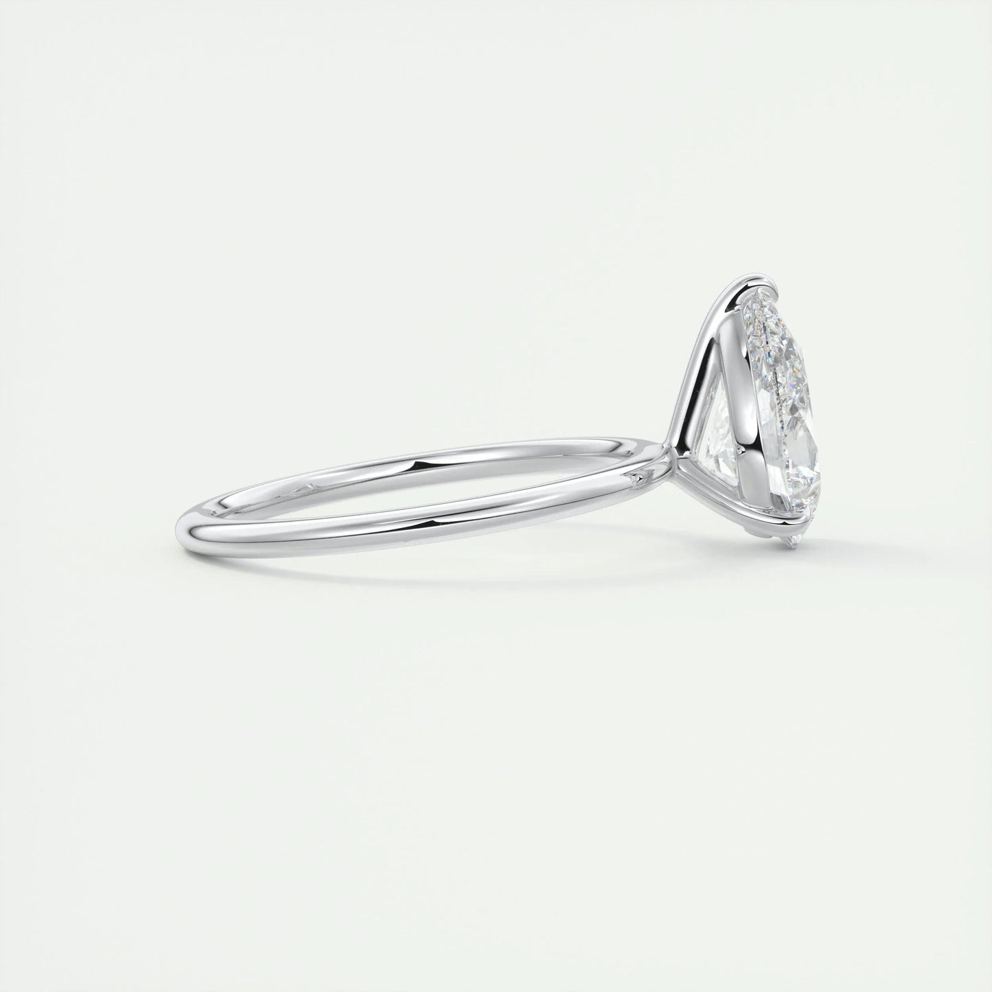 2.0 CT Pear-Shaped Lab Grown Diamond Solitaire Engagement Ring 2