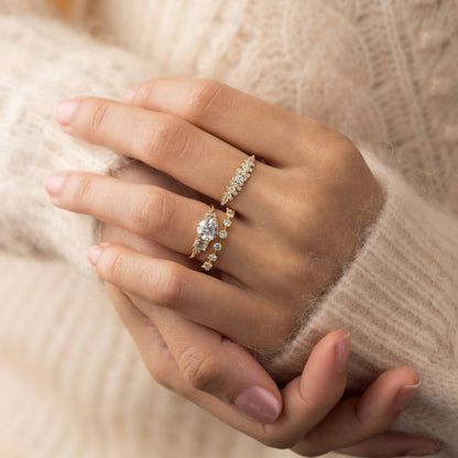 Cluster-Round Lab Grown Diamond Engagement Ring