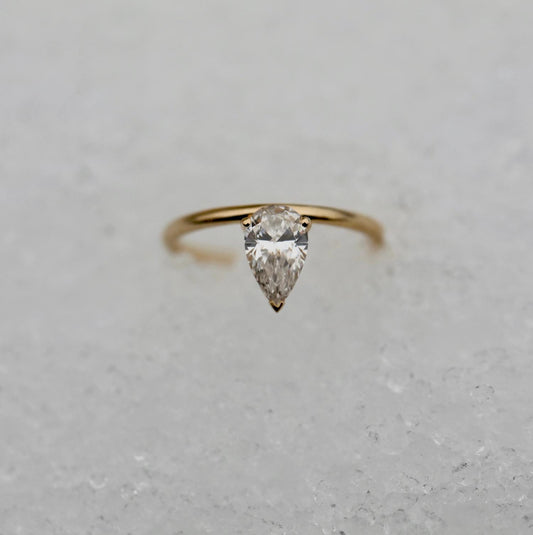 Radiant 0.93 CT Pear-Shaped Lab-Grown Diamond Engagement Ring