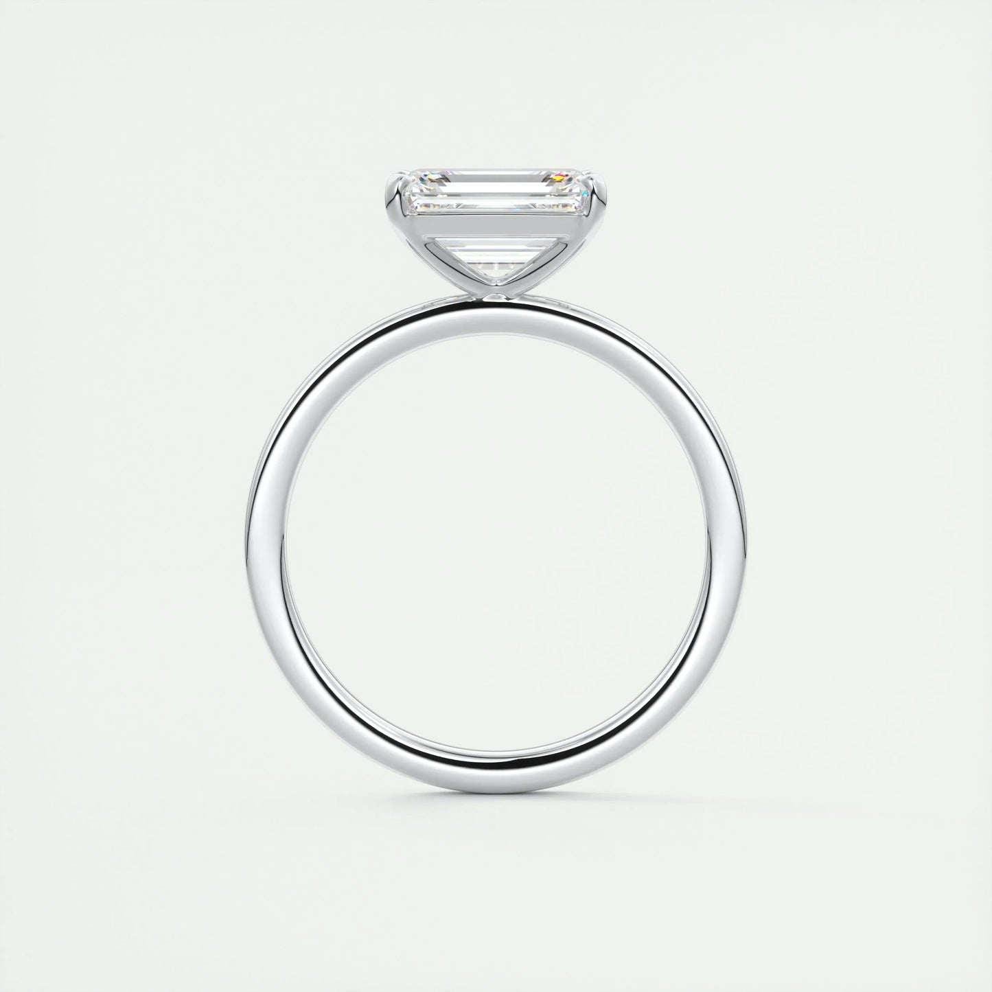 2.0 CT Emerald Lab Grown Diamond East West Solitaire Engagement Ring 8