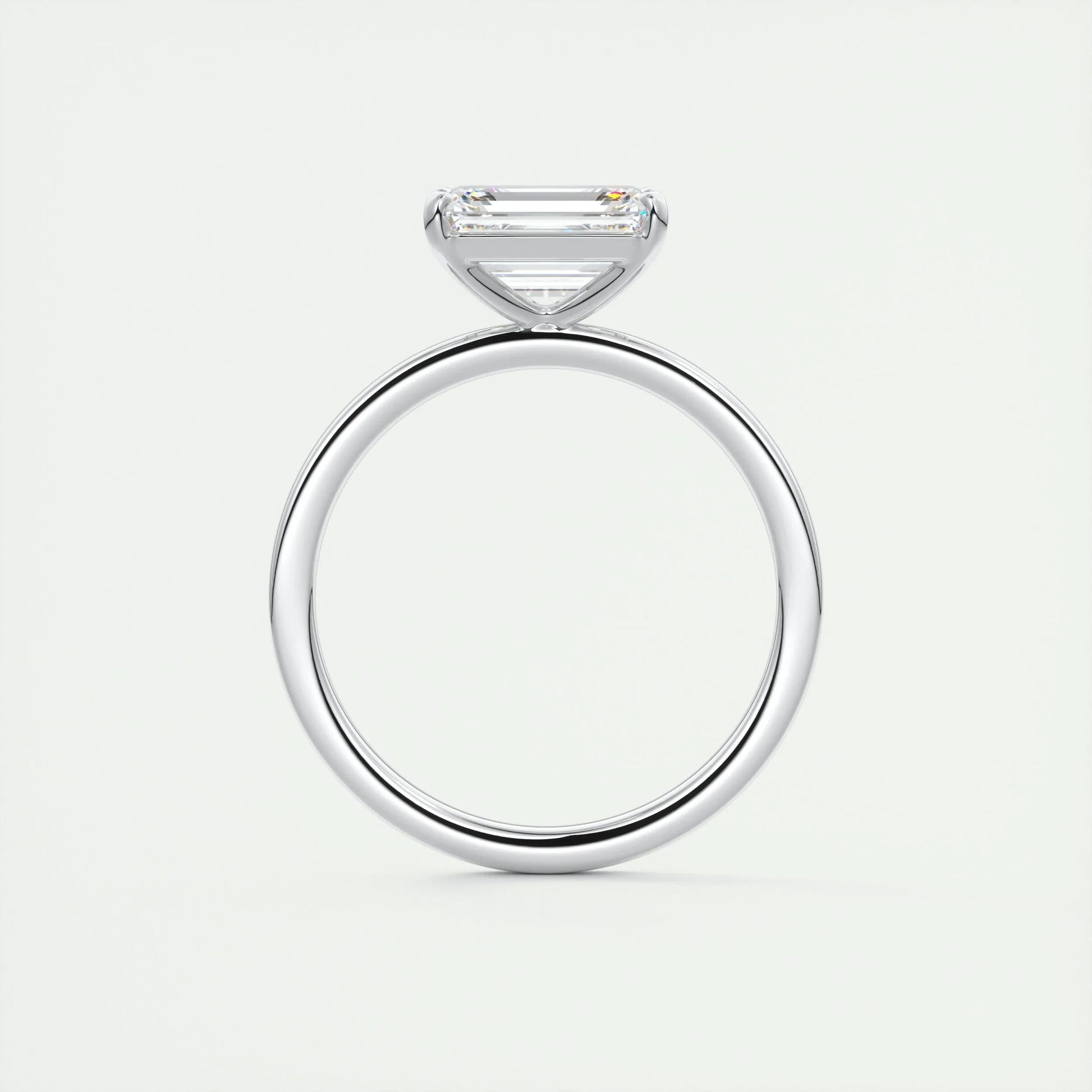 2.0 CT Emerald Lab Grown Diamond East West Solitaire Engagement Ring 8