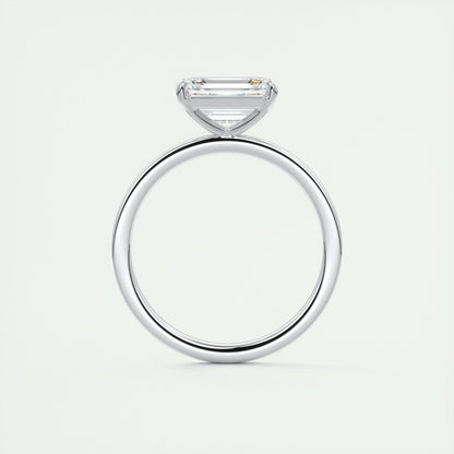 2.0 CT Emerald Lab Grown Diamond East West Solitaire Engagement Ring 8