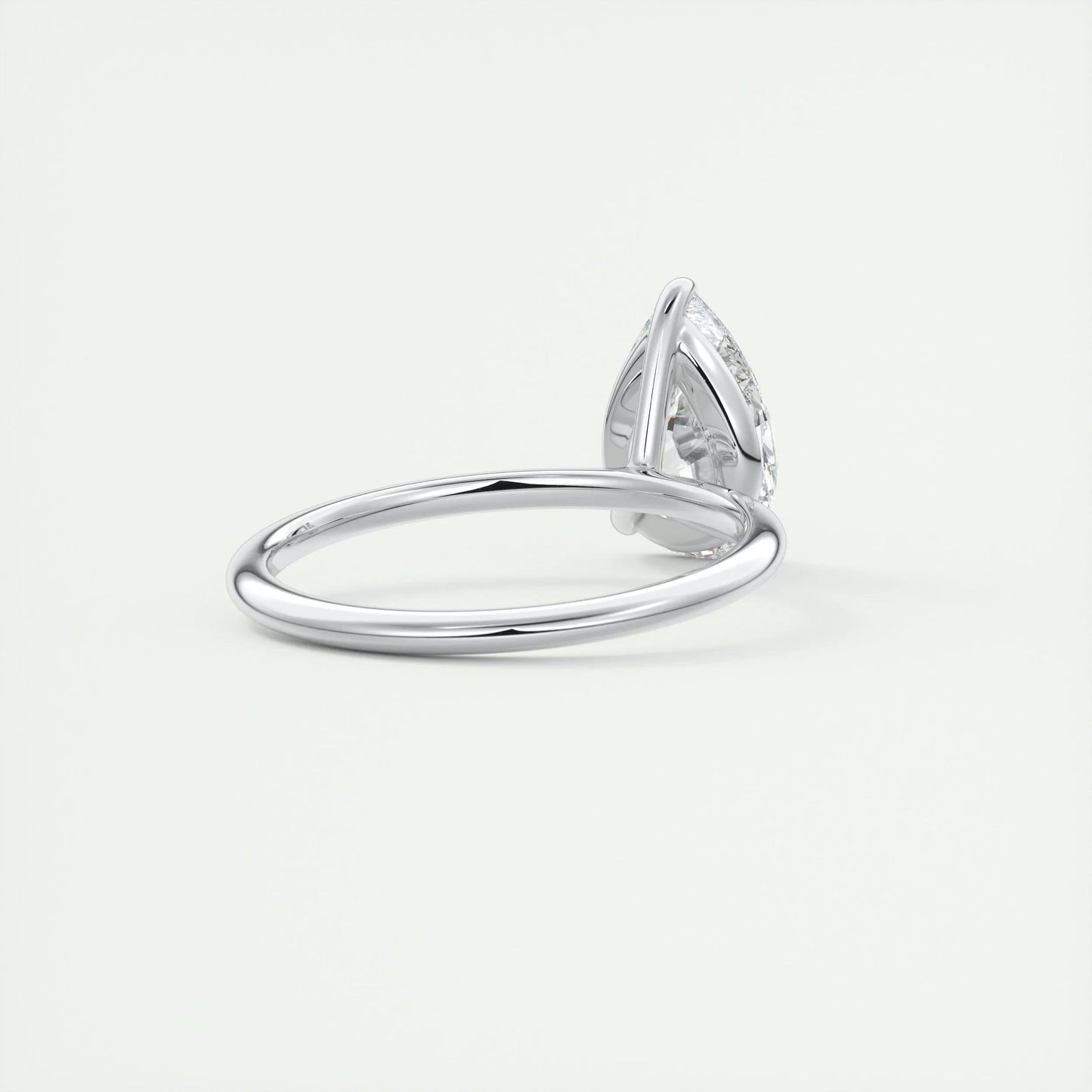 2.0 CT Pear-Shaped Lab Grown Diamond Solitaire Engagement Ring 3