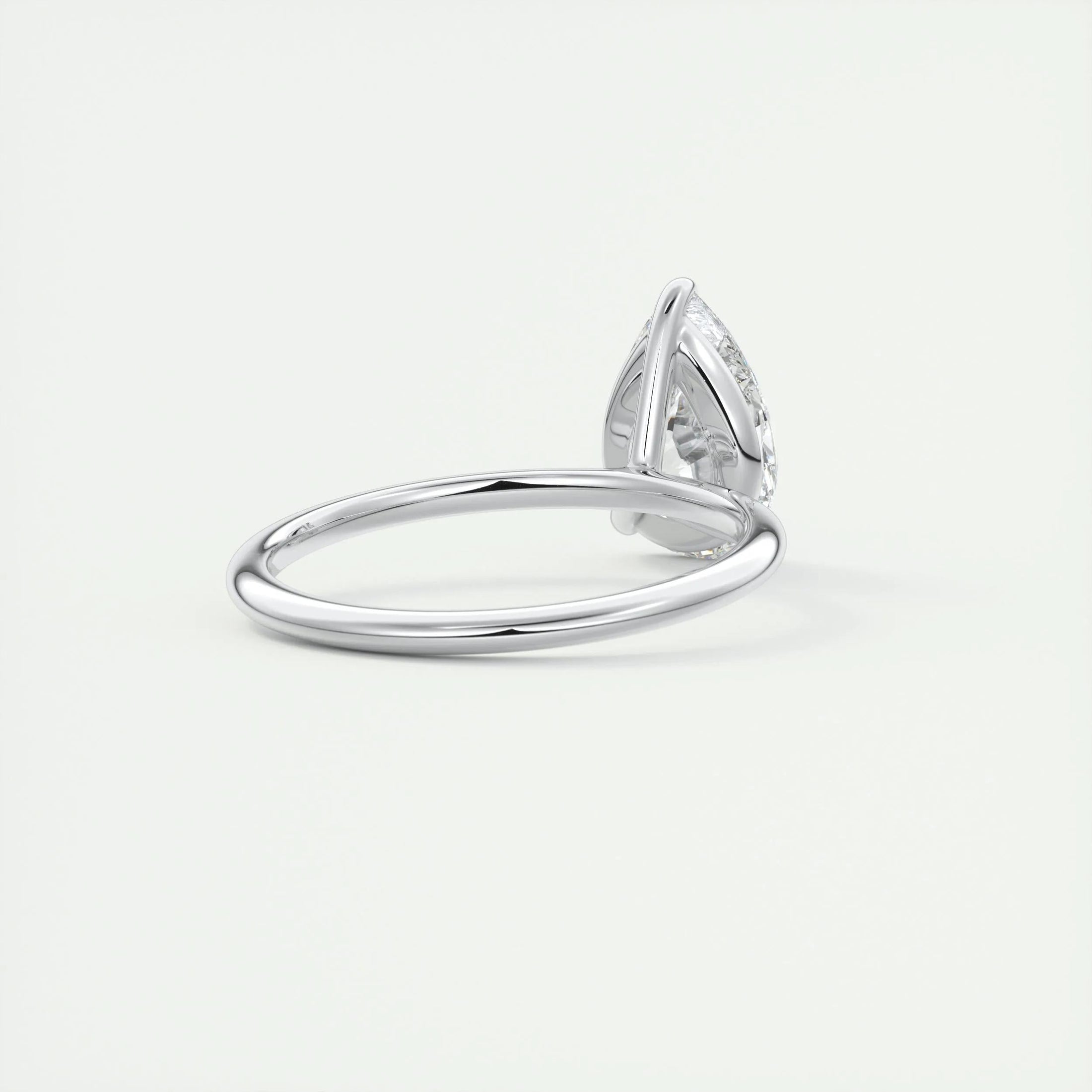 2.0 CT Pear-Shaped Lab Grown Diamond Solitaire Engagement Ring