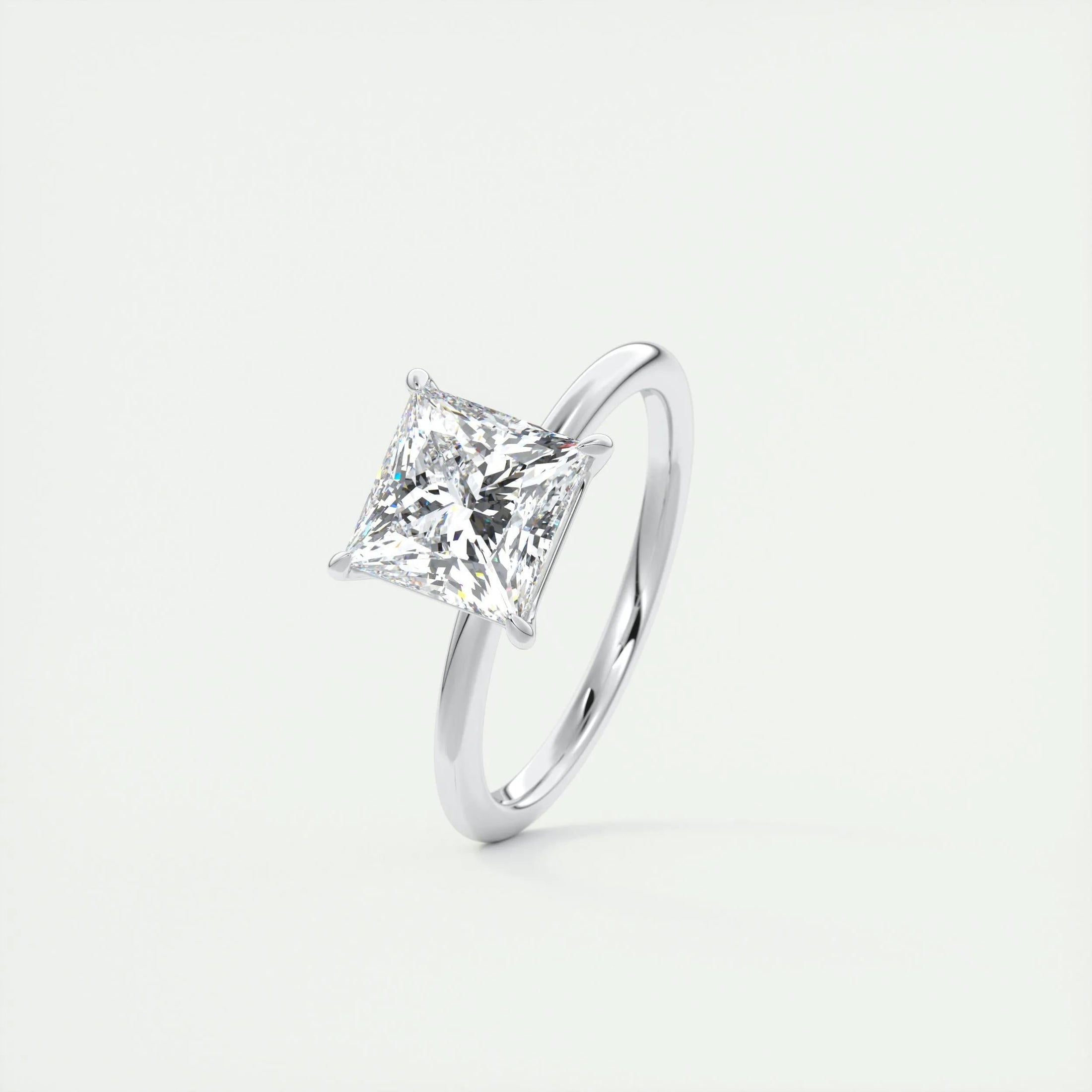 Radiant 2.0 CT Princess Cut Lab Grown Diamond Solitaire Ring