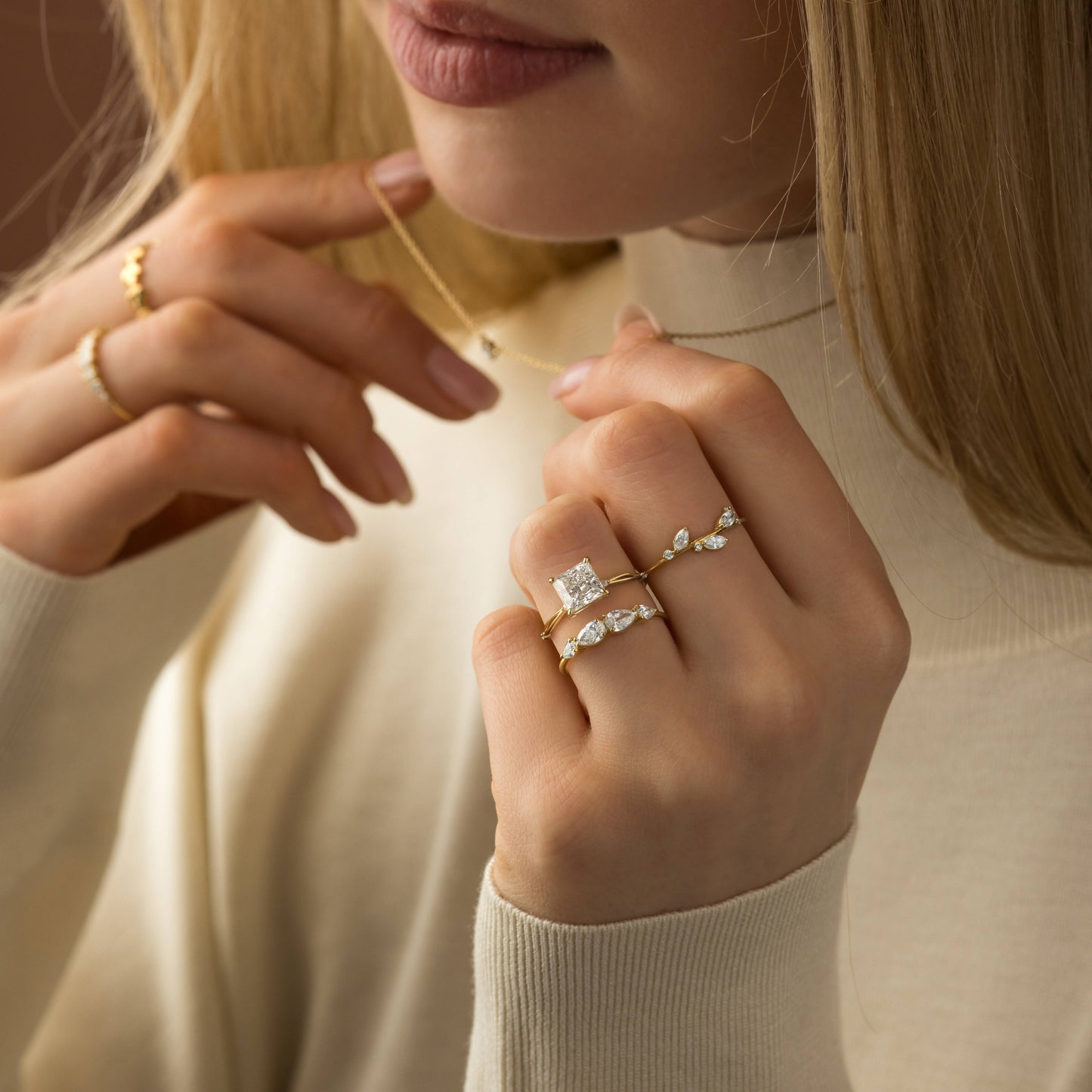 Criss Cross-Princess Lab Grown Diamond Engagement Ring