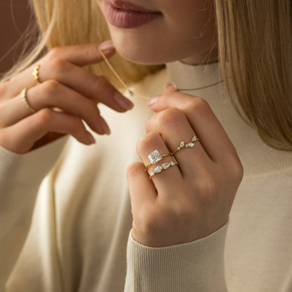Criss Cross-Princess Lab Grown Diamond Engagement Ring