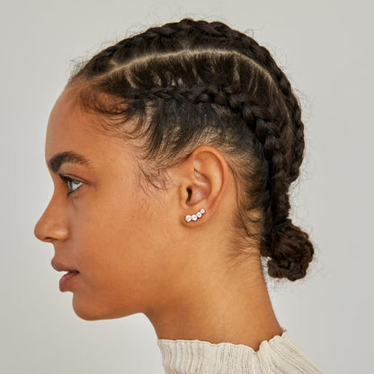 Pave Style- 0.83 CT Round Moissanite Earrings