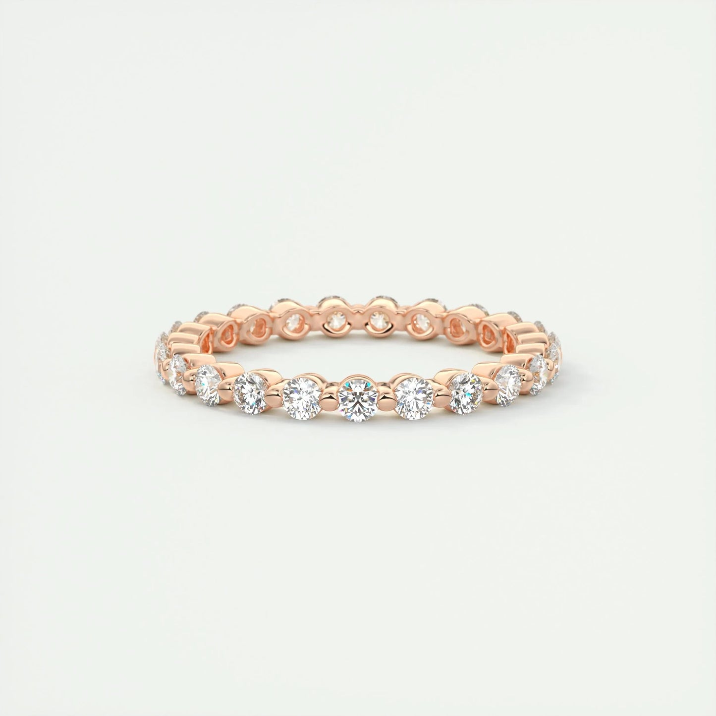 0.69 CT Round Full Eternity CVD EF/VVS Diamond Wedding Band 11