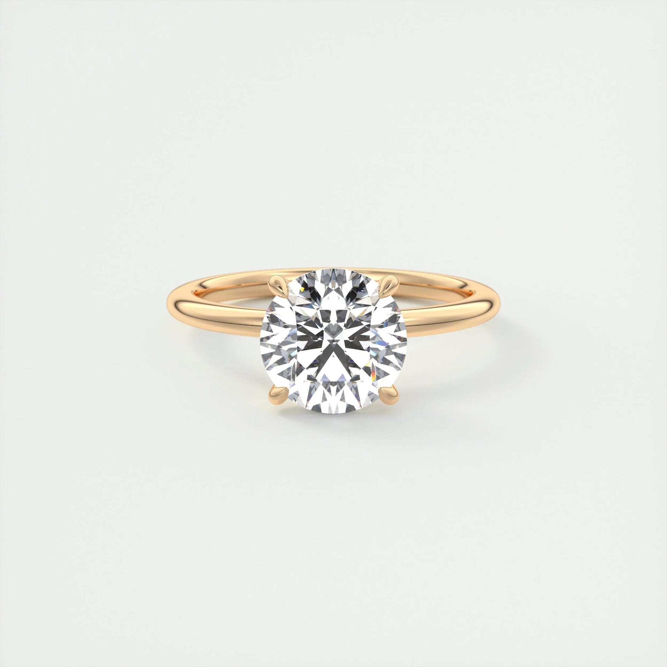 2.0 CT Round Lab Grown Diamond Solitaire Engagement Ring