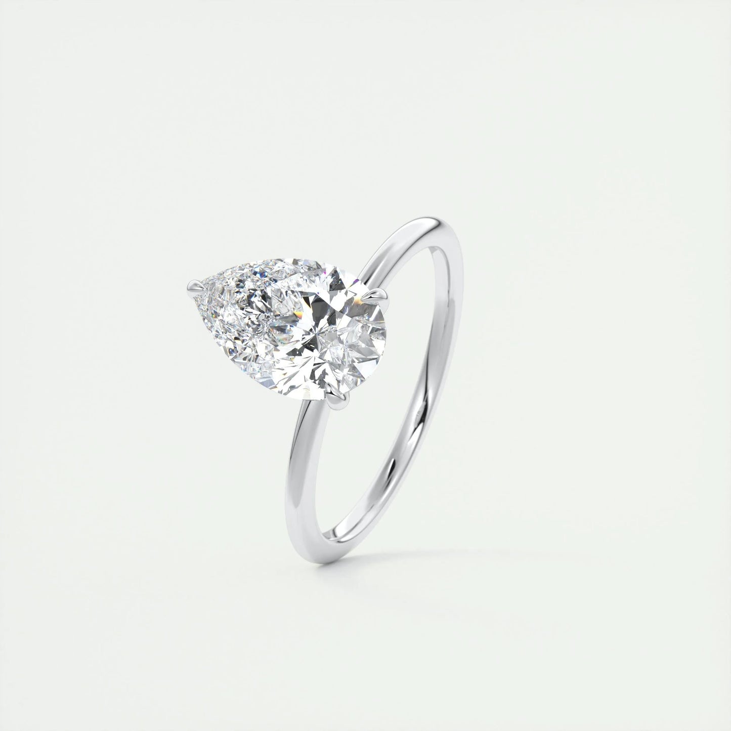 2.0 CT Pear-Shaped Lab Grown Diamond Solitaire Engagement Ring 4