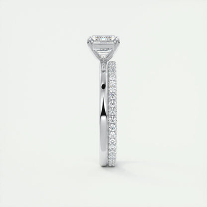 2.0 CT Emerald Lab Grown Diamond East West Solitaire Engagement Ring 6
