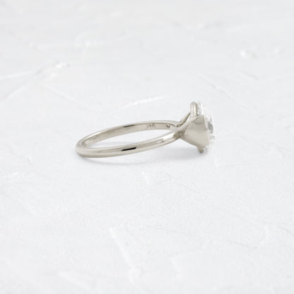 Solitaire Half Bezel-Round Lab Grown Diamond Engagement Ring