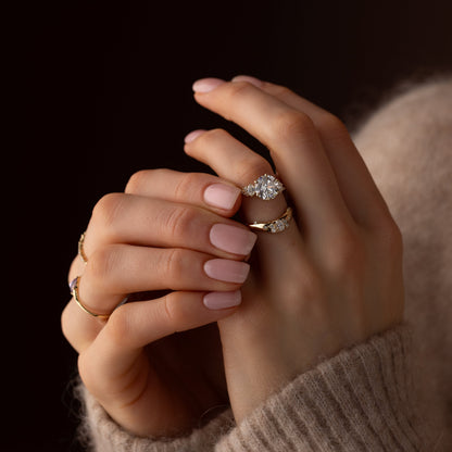 Cluster-Round Lab Grown Diamond Engagement Ring