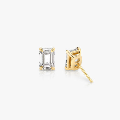 Solitaire- 0.50 CT Emerald Moissanite Stud Earrings