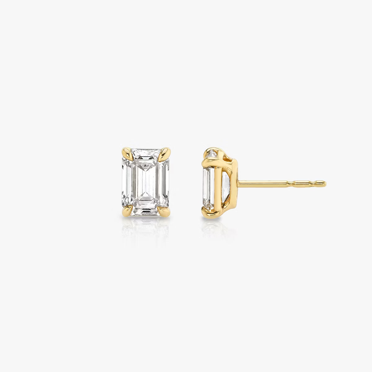 Solitaire- 0.50 CT Emerald Moissanite Stud Earrings