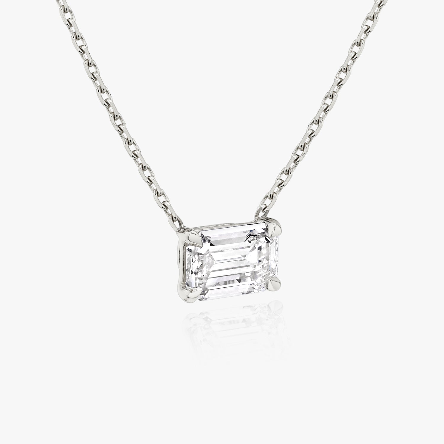 1.0 CT Emerald Cut Lab-Grown Diamond Necklace in Gold