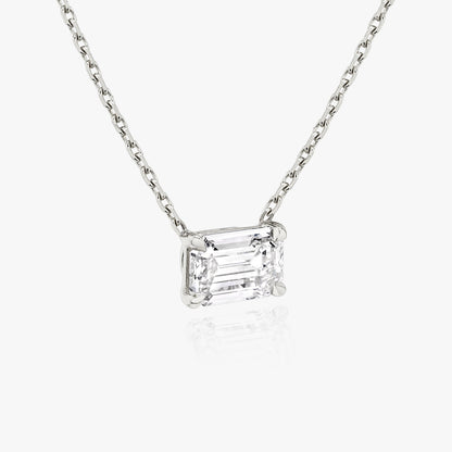 1.0 CT Emerald Cut Lab-Grown Diamond Necklace in Gold 4