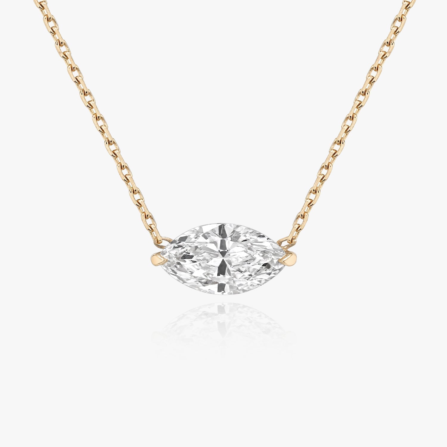 1.0 CT Marquise Lab-Grown Diamond Solitaire Necklace in Gold