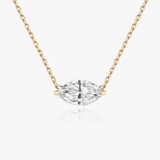 1.0 CT Marquise Lab-Grown Diamond Solitaire Necklace in Gold