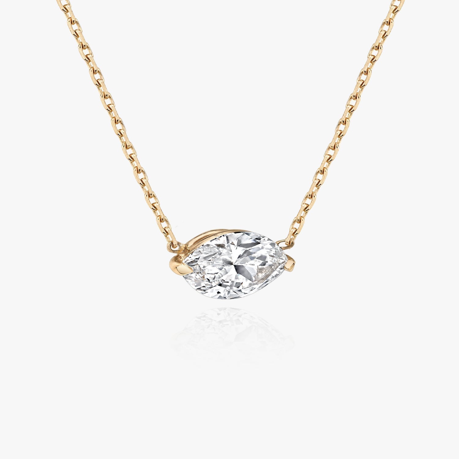 1.0 CT Marquise Lab-Grown Diamond Solitaire Necklace in Gold