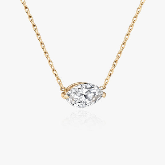 1.0 CT Marquise Lab-Grown Diamond Solitaire Necklace in Gold