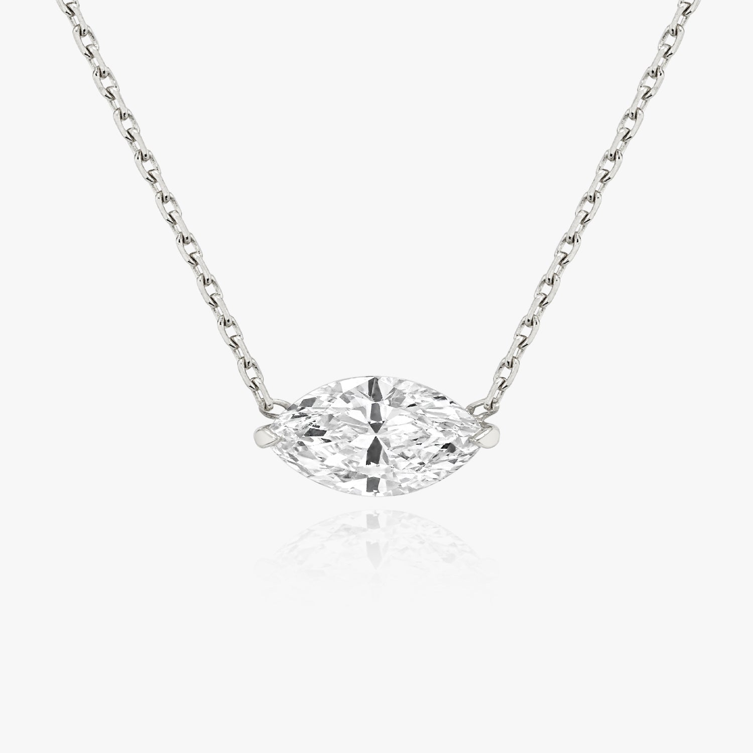 1.0 CT Marquise Lab-Grown Diamond Solitaire Necklace in Gold