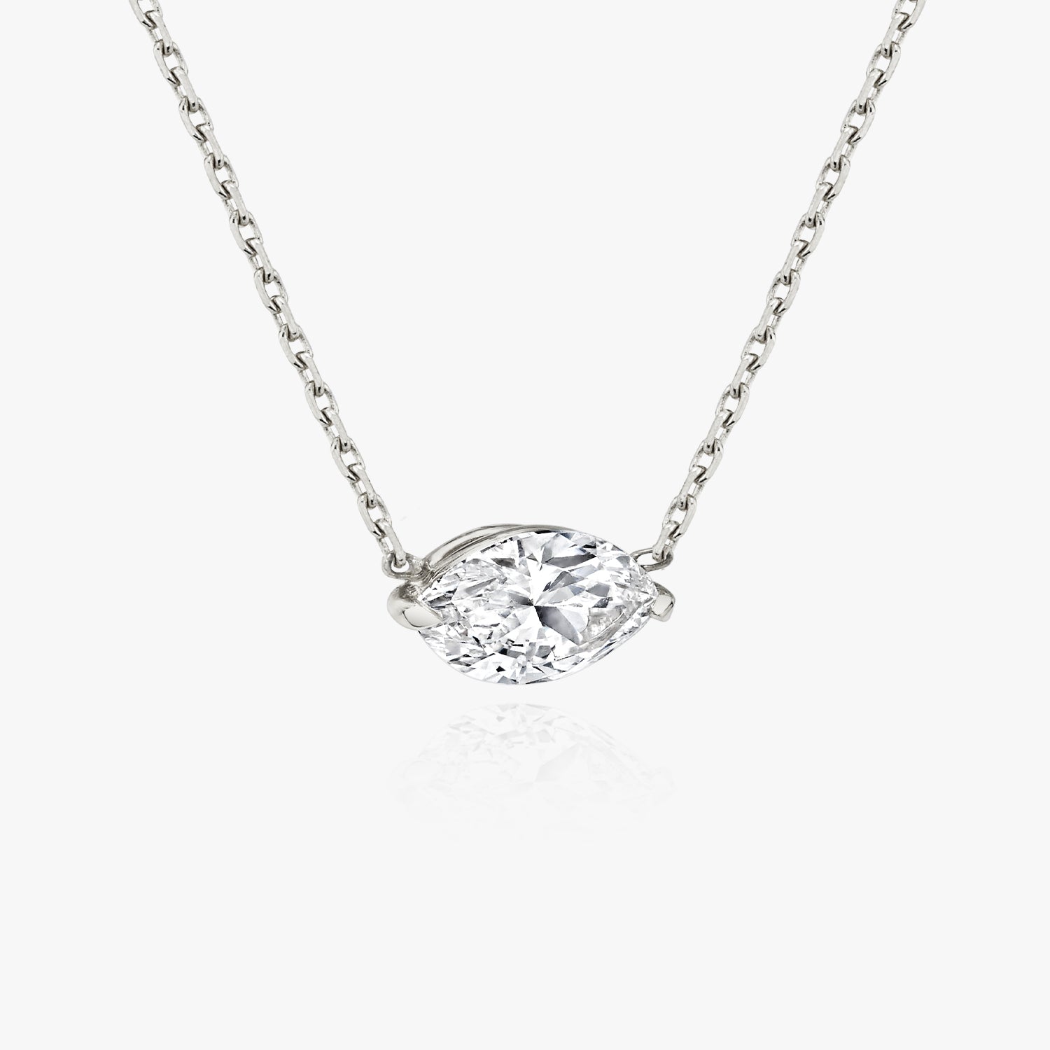 1.0 CT Marquise Lab-Grown Diamond Solitaire Necklace in Gold