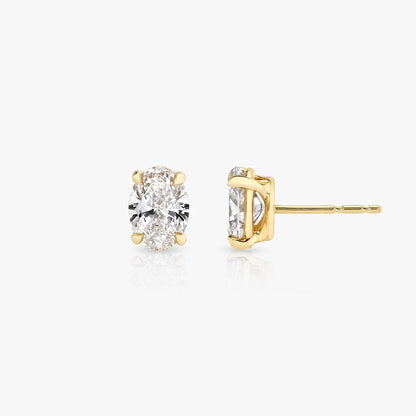 Solitaire- 0.50 CT Oval Moissanite Stud Earrings