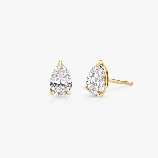 Solitaire- 0.50 CT Pear Moissanite Stud Earrings