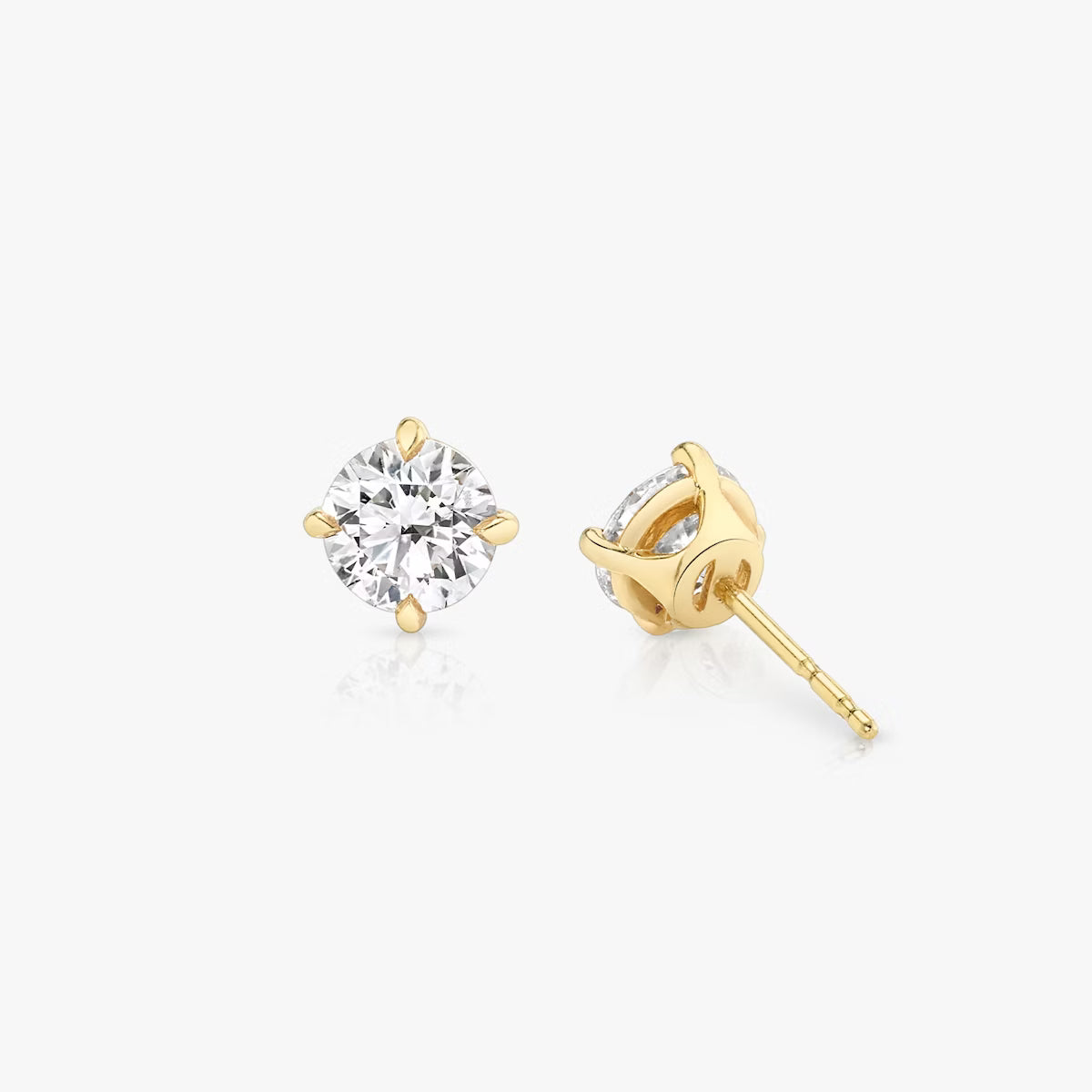 Solitaire Compass Prong- 0.5 CT Round Moissanite Stud Earrings