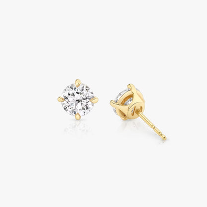 Solitaire Compass Prong- 0.5 CT Round Moissanite Stud Earrings