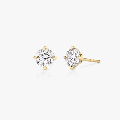 Solitaire Compass Prong- 0.5 CT Round Moissanite Stud Earrings