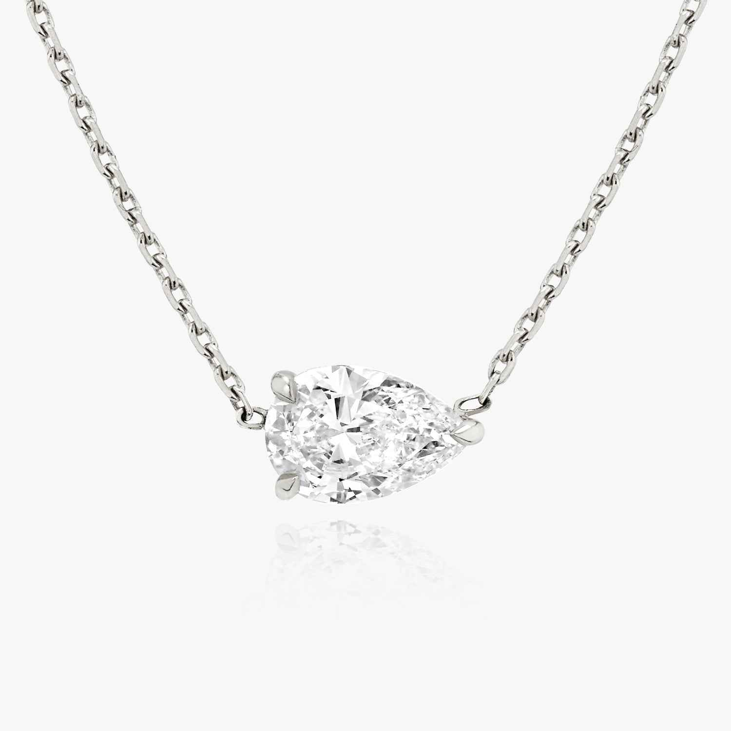 Radiant 1.0 CT Pear-Shaped Lab-Grown Diamond Solitaire Necklace