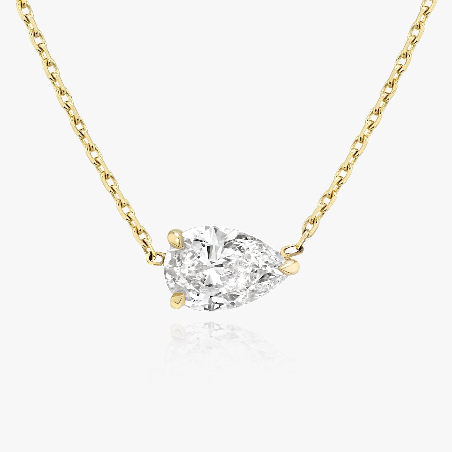 Radiant 1.0 CT Pear-Shaped Lab-Grown Diamond Solitaire Necklace