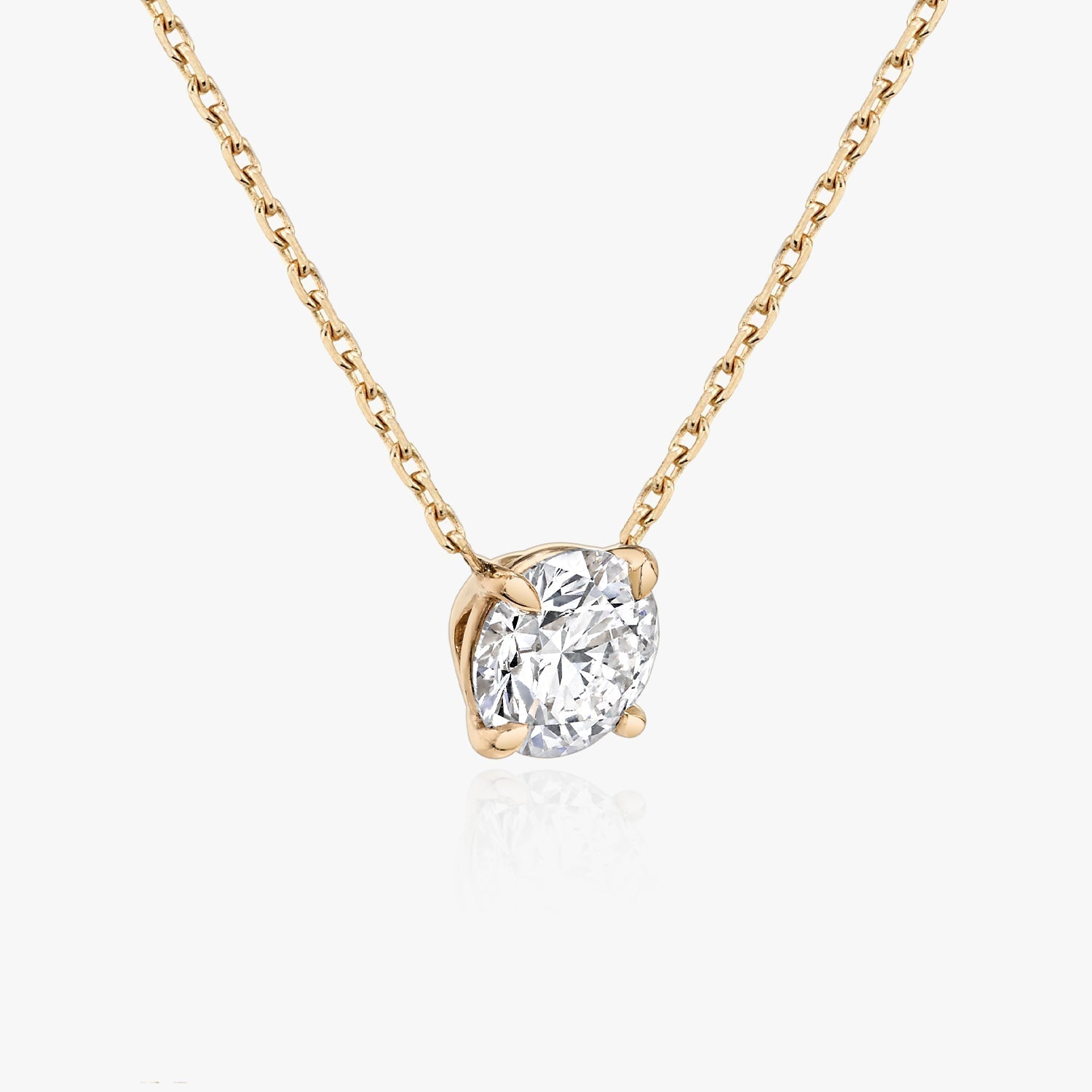 Radiant Elegance: 1.0 CT Round Lab-Grown Diamond Solitaire Necklace