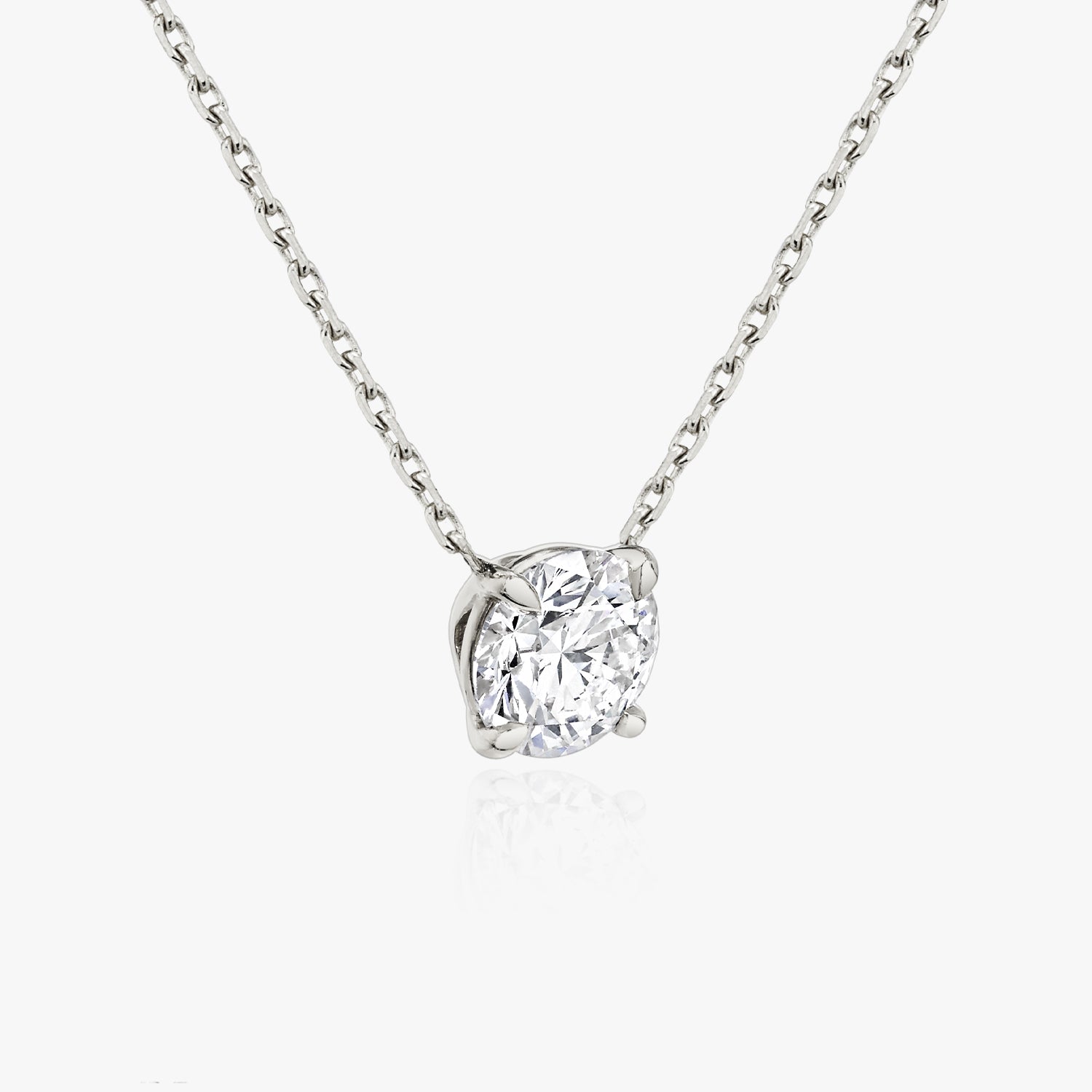 Radiant Elegance: 1.0 CT Round Lab-Grown Diamond Solitaire Necklace