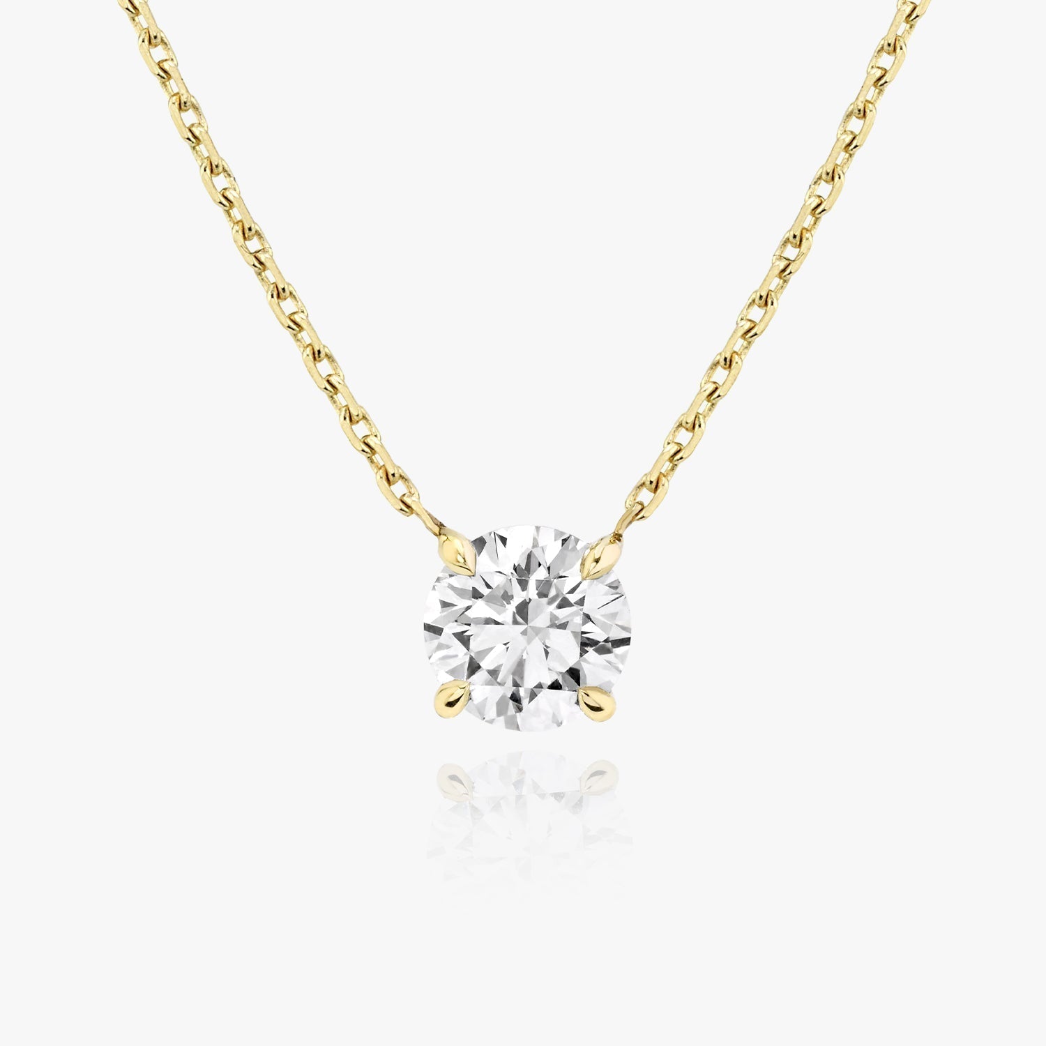 Radiant Elegance: 1.0 CT Round Lab-Grown Diamond Solitaire Necklace