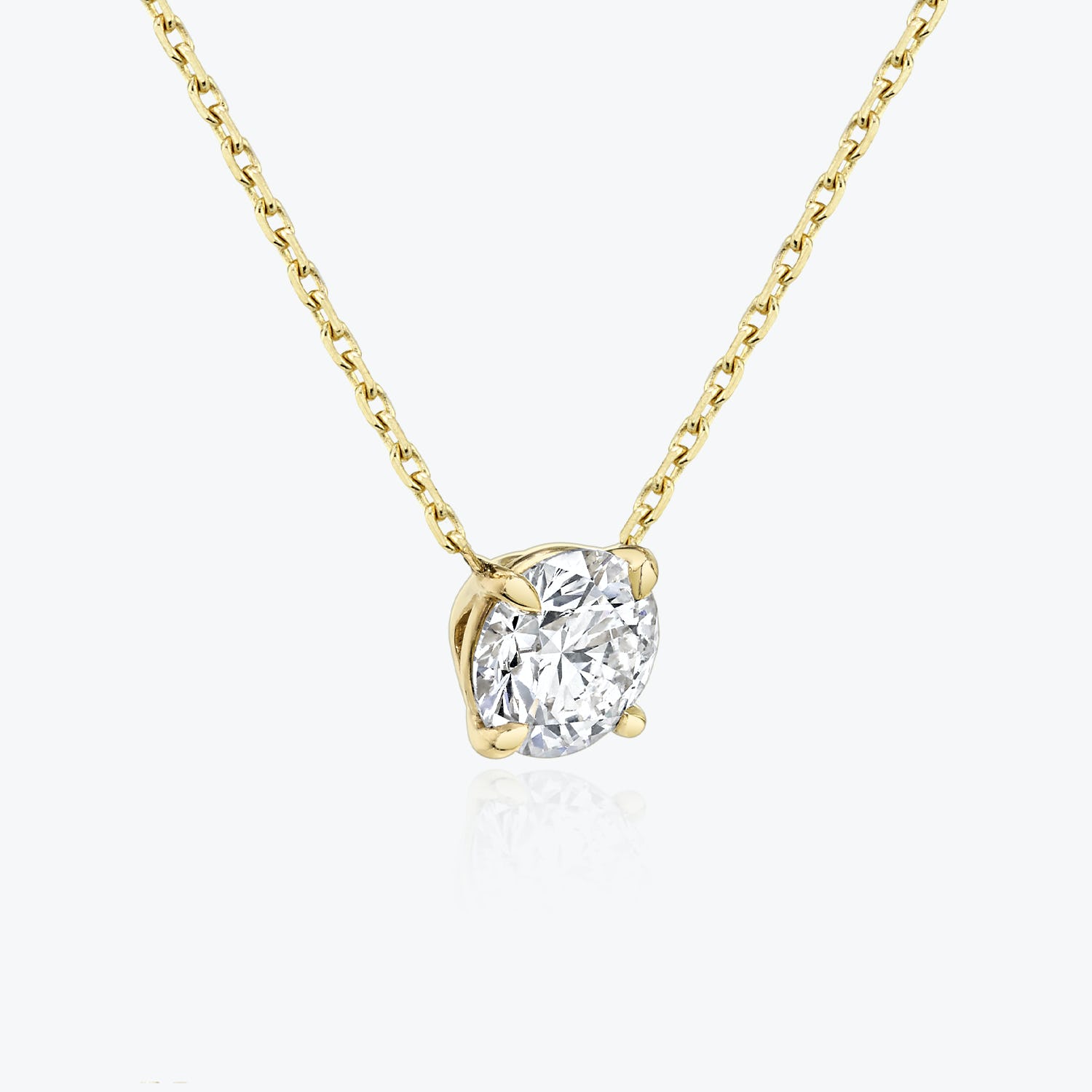 Radiant Elegance: 1.0 CT Round Lab-Grown Diamond Solitaire Necklace