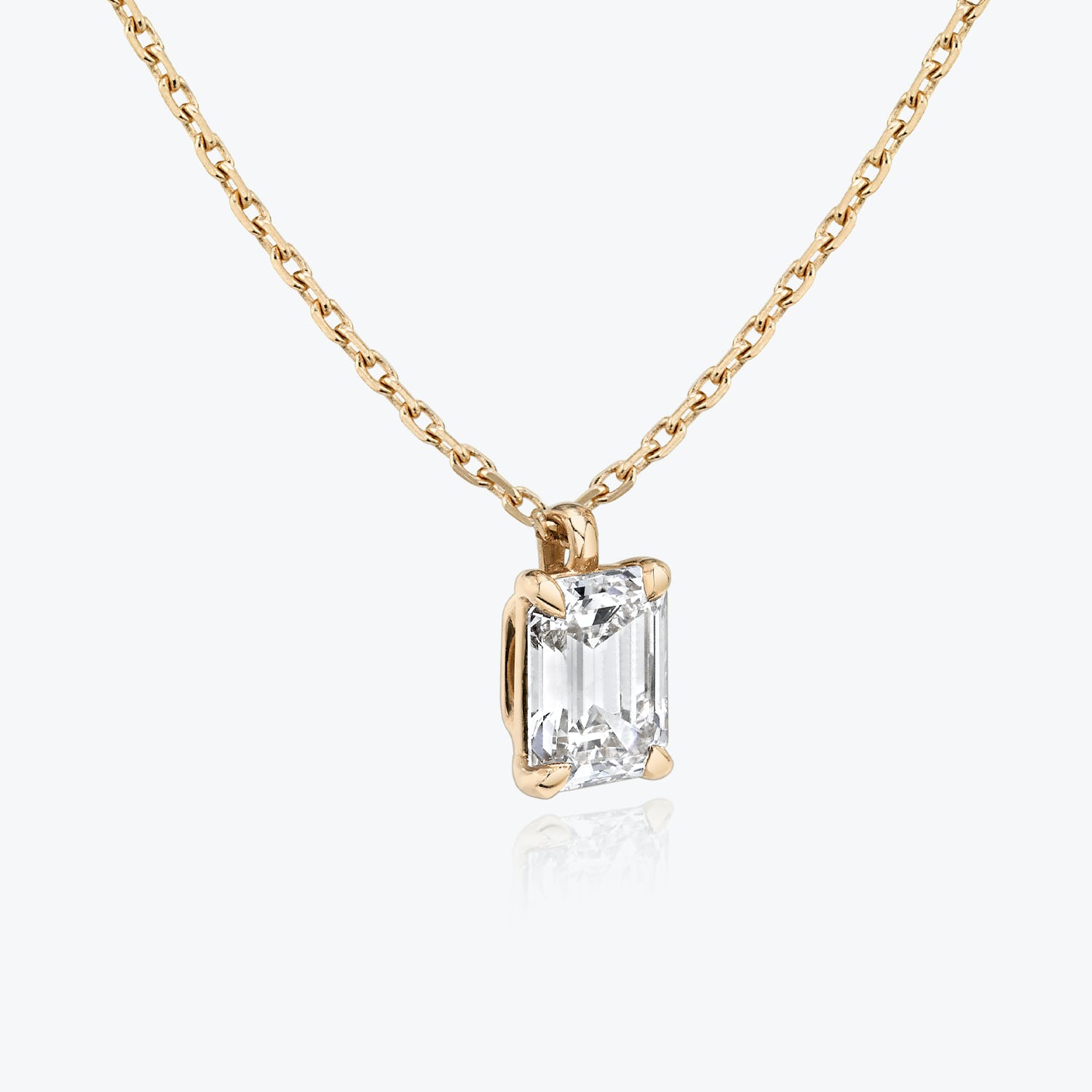 Radiant 1.0 CT Emerald Lab-Grown Diamond Solitaire Necklace