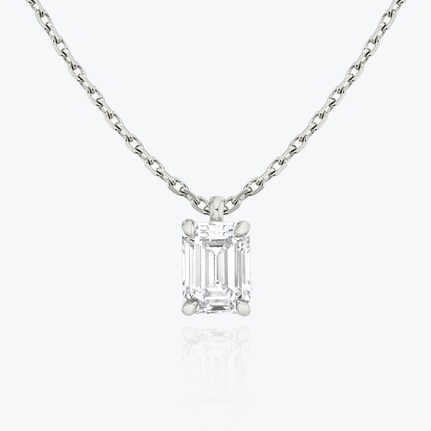 Radiant 1.0 CT Emerald Lab-Grown Diamond Solitaire Necklace