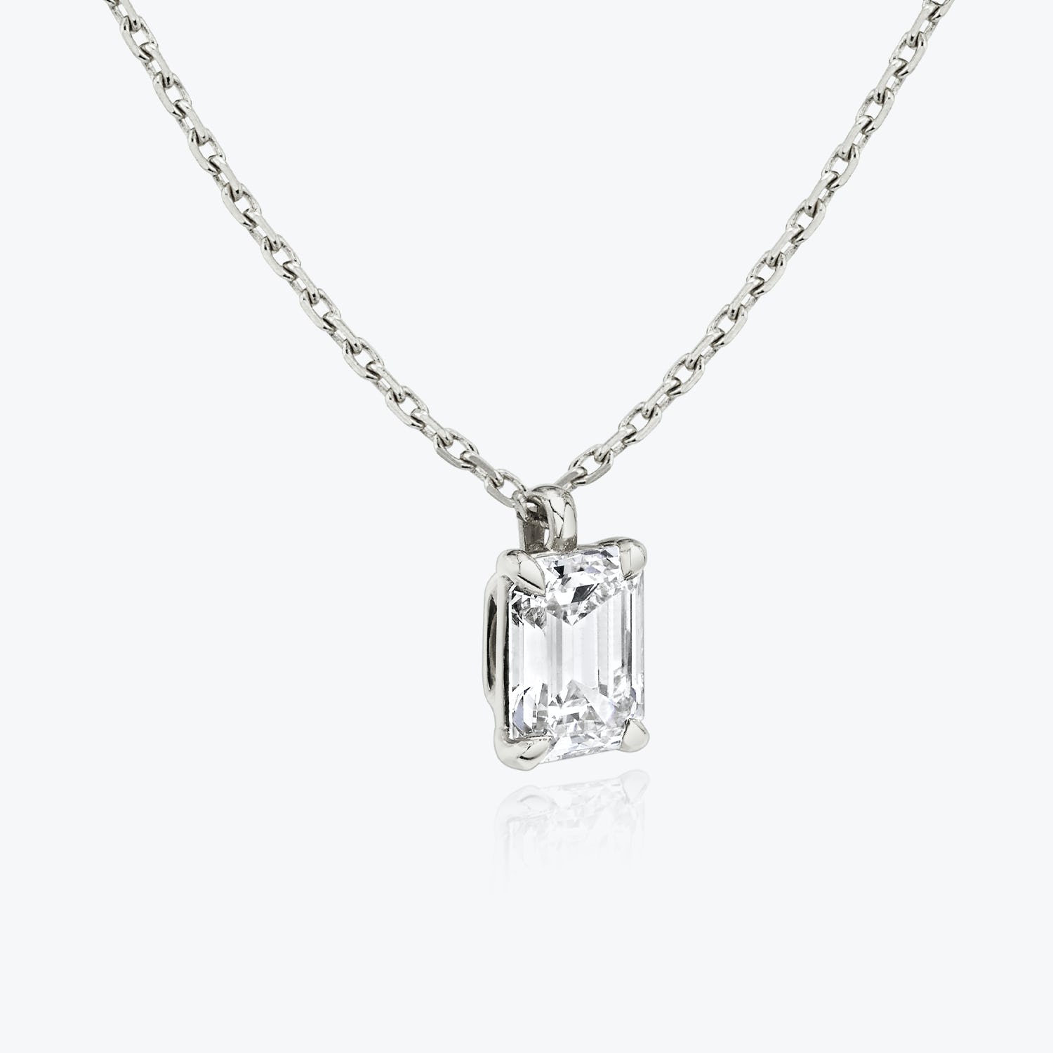 1.0 CT Emerald Cut Lab-Grown Diamond Pendant Necklace