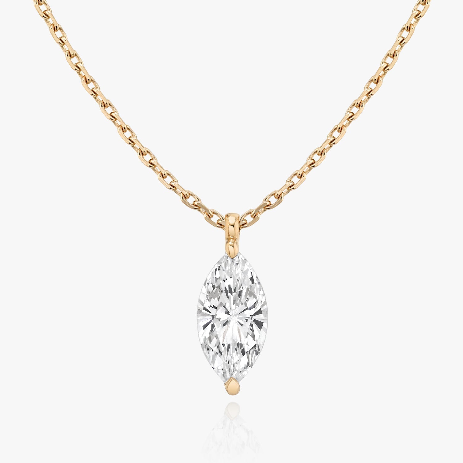 1.0 CT Marquise Lab-Grown Diamond Solitaire Necklace in Gold